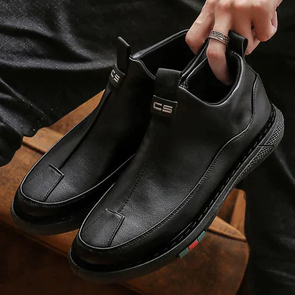 BLACK ZIP CASUAL SHOES FOR MEN