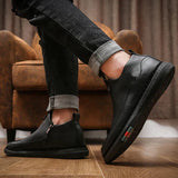 BLACK ZIP CASUAL SHOES FOR MEN