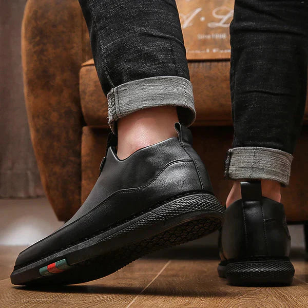 BLACK ZIP CASUAL SHOES FOR MEN